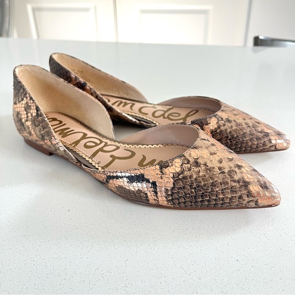 Sam Edelman Shoes - Sam Edelman Rodney Snake Print Leather Point Toe Flats